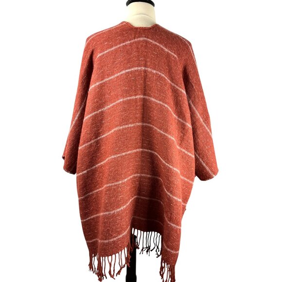 Boho Western Universal Threads Tassel Striped Poncho, Women's One Size Fits All - Picture 4 of 11